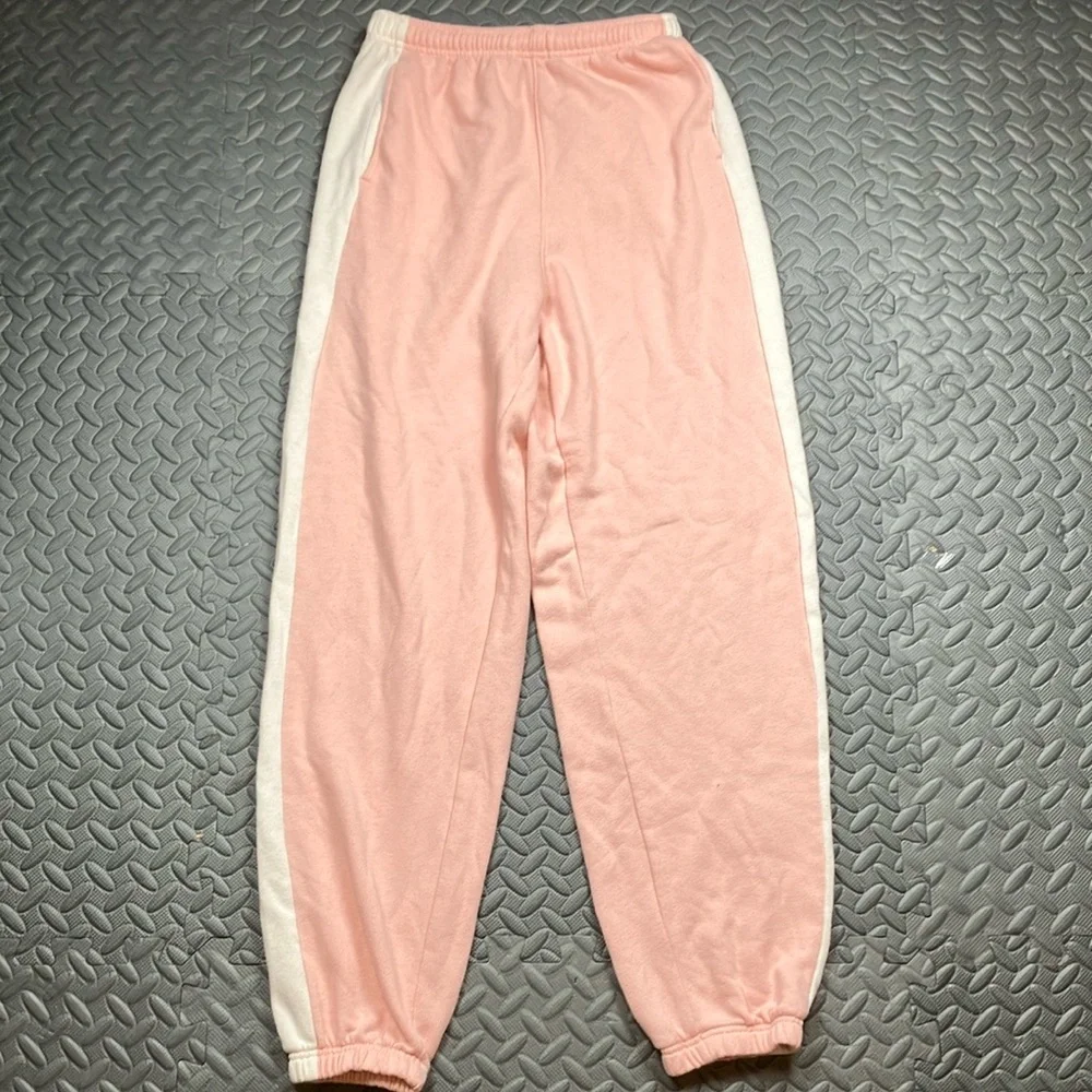 SO The Lounge Life Jogger Juniors Pink and White With Side Stripes Size XS